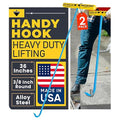 T&T Tools Heavy Duty Handy Hook – Portable 36 Inch with 3/8" Round Pump Hook End –Multipurpose Lifting and Pulling Tool for Manhole Covers, Septic Tanks, Storm Drains, Sewer Lids & More –2 Pack
