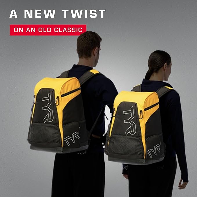 TYR Alliance Backpack - Wet/Dry Athletic Gym and Pool Bag for Men and Women - Separate Wet/Dry Compartments, 45L Capacity, Ergonomic, Water-Resistant - Available in Team Colors