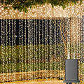 Solhice LED Curtain Lights Outdoor 12ft x10ft, 360 LED Plug in Hanging String Lights Indoor Bedroom, Twinkle Light Backdrop for Outside Wedding Decor, Warm White (Not Connectable)