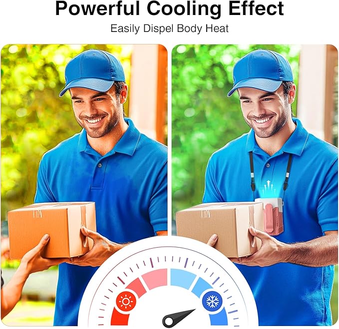 Portable Fan 4000mAh Rechargeable, 4 Speeds 13000RPM Strong Airflow, Personal Waist Fan with Max 24H Working Time, Wearable Clip Belt fan for Camping, Outdoor, Jobsite, Traveling -Pink & White