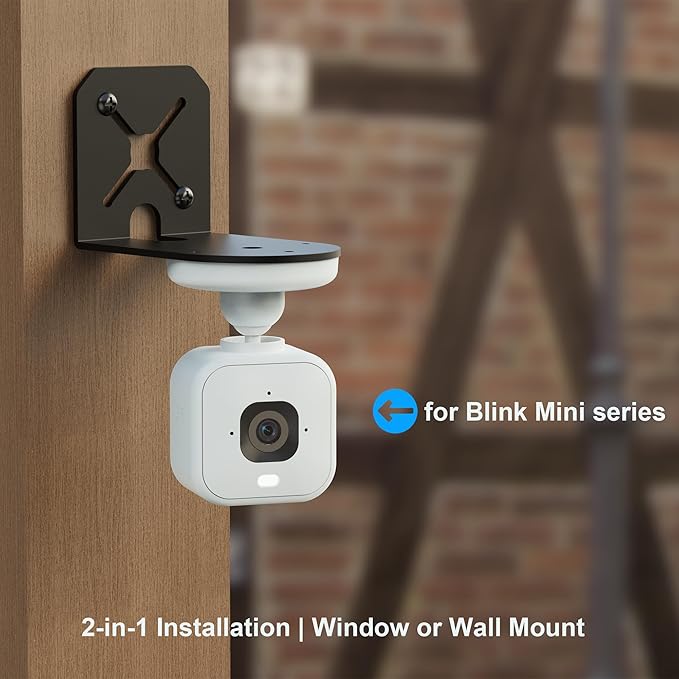 2-in-1 Metal Camera Mount for Blink Outdoor 4 & Blink Mini, （2026 Upgrade Big Suction with 360° Adjustable Bracket, Window Suction or Screw Wall Mount, Heavy Duty, Black
