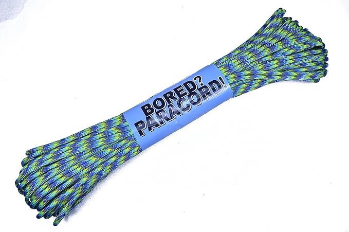 BORED? PARACORD! 550 lb Paracord – Ideal for Crafting, DIY Projects, Camping, Military & Active Outdoors – 300+ Colors – Tactical Parachute Cord Type III – Strong - Waterworld 50 Feet