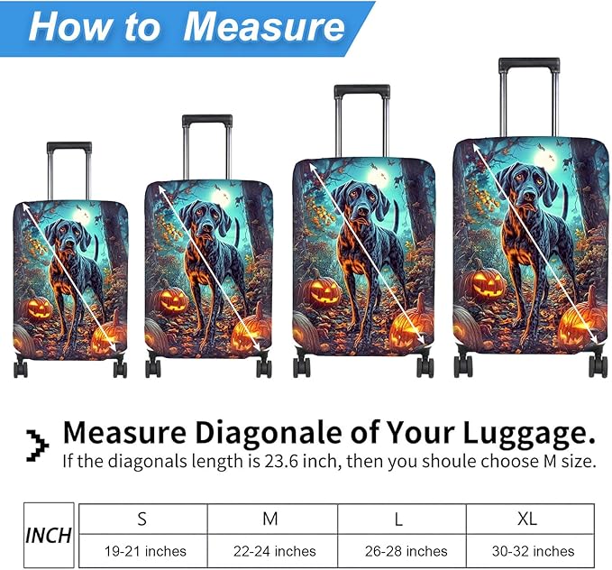 Luggage Cover Protector for 30-32 Inch Suitcases, TSA Approved Elastic Travel Suitcase Covers, Anti-Scratch Washable Luggage Sleeve for Carry On & Checked Bags, Shorthaired Pointer Dog