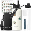 32oz Insulated Water Bottle (Cold for 48 Hrs),BPA Free&Leak Proof,Stainless Steel Water Flask,Water Jug with Straw Spout Lids for Gym,Hiking,Travel,White
