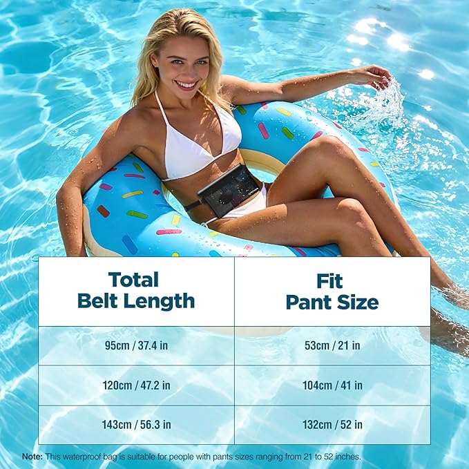 Waterproof Fanny Pack for Women, Waterproof Pouch for Phone Passport Purse, Beach Accessories Dry Bag, Floating Water proof Bags for Cruise Ship Travel Water Park Boating Fishing Diving Kayaking Pool
