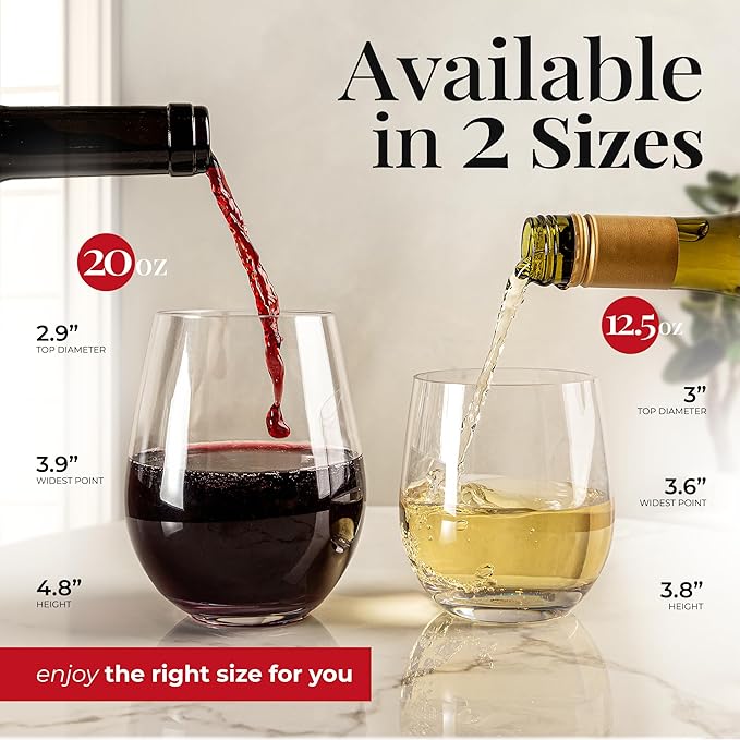 Vivocci Unbreakable Plastic Stemless Outdoor Wine Glasses 20 oz | Tritan Heavy Base | Shatterproof Glassware | Ideal For Cocktails & Scotch | Perfect For Homes & Bars | Dishwasher Safe | Buy 8 Pay 6