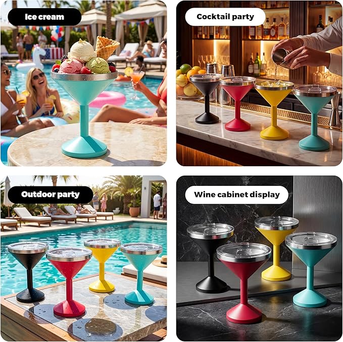 Stainless Steel Martini Glass (Black)