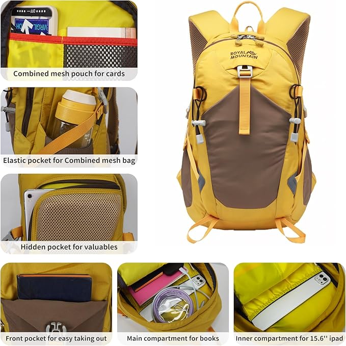 Hiking Backpack 30L Foldable Travel Daypack For Women Men,Camping Daypack Backpacks Lightweight,Durable Hiking Backpack Fit For Hiking,Daily Commuting,Short Trips.(With Rain-cover)
