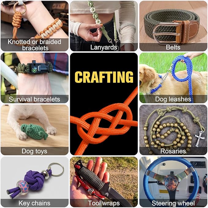 Paracord Rope 750 lb - 1000ft 5/32" Parachute Cord 4MM 12-Strand para Cord - Heavy Duty Spool String for Survival,Camping Gear, Survival Bracelet, Clothesline - Orange