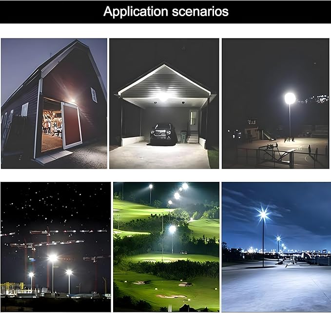 4Pack LED Flood Light Outdoor,250W LED Work Light 26500lmwith 6FT US Plug,IP66 Waterproof Exterior Security Lights,6000K Daylight White Outside Floodlights Slim Design for Playground Yard