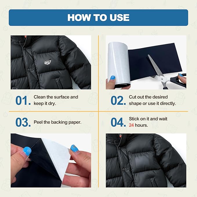 KING MOUNTAIN Self Adhesive Nylon Fabric Repair Tape, 4×63 Inches, Quick Down Jacket Repair Patch, Waterproof Outdoor Gear Patch Kit for Tent,Backpacks,Umbrella, Gloves, Sleeping Bag (Blue)