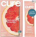 Cure Hydration Plant-Based Electrolyte Drink Mix | No Added Sugar | Dehydration Relief | Coconut Water Powder | FSA-HSA Eligible | Non-GMO, Vegan | 8 Packets – Grapefruit
