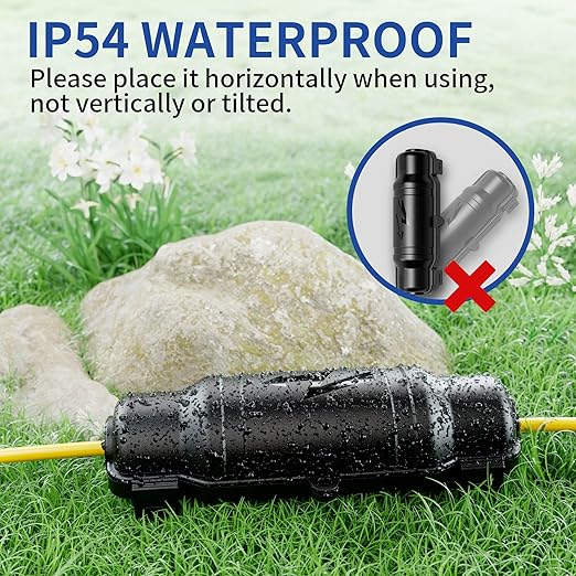 9 Pack Outdoor Extension Cord Safety Cover with Waterproof Seal IP54 Water-Resistant, Weatherproof Electrical Connection Box with 2 Latches, Plug, Socket, Holiday Decoration Light, Black