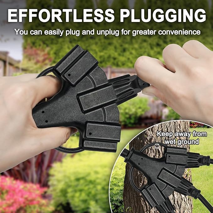 25FT 12/3 Outdoor Extension Cord with Multiple Outlets 12 Gauge 3 Outlet Heavy Duty Power Cord Splitter Flexible 3 Way Power Cable Waterproof 12AWG 15A 1875W SJTW,ETL Listed