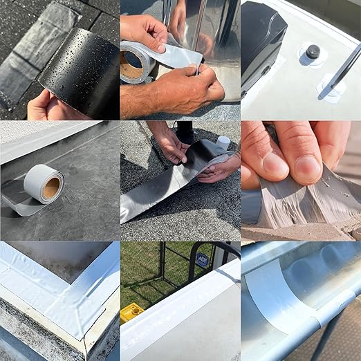 HSS Sealant Tape with MicroSealant - Waterproof Commercial Roofing Tape for Roof and RV Repair - UV- & Weatherproof - Black - 4 inch x 50 feet