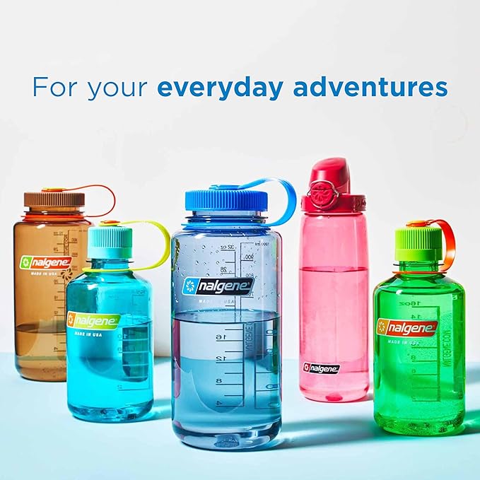 Nalgene Sustain Tritan BPA-Free Water Bottle Made with Material Derived from 50% Plastic Waste (Using ISCC Certified Mass Balance), 16 OZ, Narrow Mouth, Lemon
