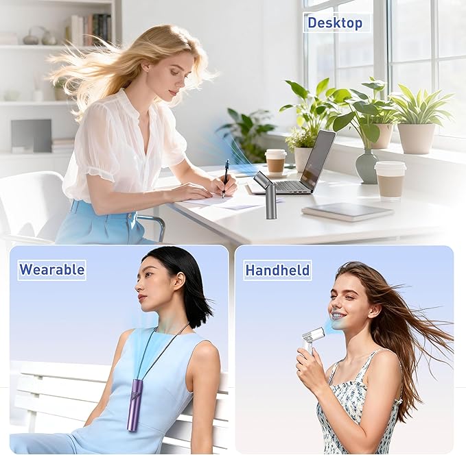 Portable Handheld Fan - Rotatable Mini Fan, High Speed Wind Cooling, 199 Speeds Stepless Control, Digital Display, 3-in-1 Rechargeable Personal Fan for Travel, Outdoor, Easter Gifts for Women Men