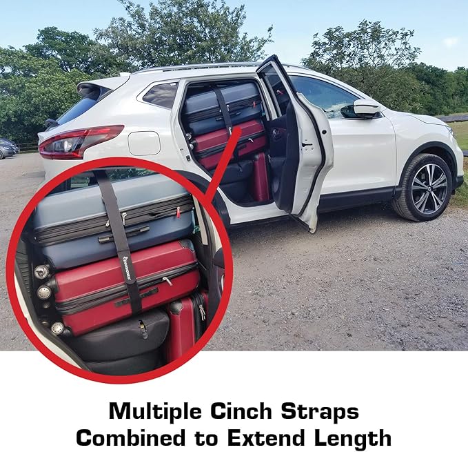 Reusable Cinch Straps 2" x 60" - 6 Pack, Multipurpose Strong Gripping, Quality Hook and Loop Securing Straps (Black)