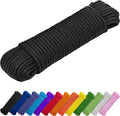 TECEUM Rope – 150 Feet x 1/4 Inch (7mm) – Black – Strong All-Purpose Utility Rope – Camping, Crafting, Flag Pole, Indoor & Outdoor – Polypropylene Nylon Poly Lightweight Diamond Braided Cord