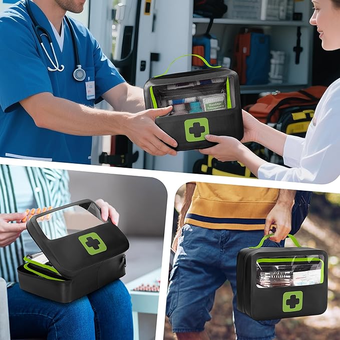 Marscamd Waterproof Empty First Aid Bag with a Detachable Panel, Small Medical Bag with Molle System, Green (Bag Only)