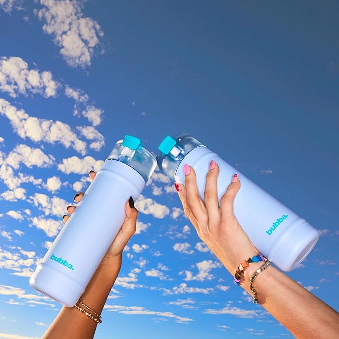 bubba 24 oz Dualsip Insulated Stainless Steel Water Bottle with Straw - Reusable, Leakproof, Lightweight, Dishwasher Safe, Lead-Free and BPA-Free, Ocean Energy