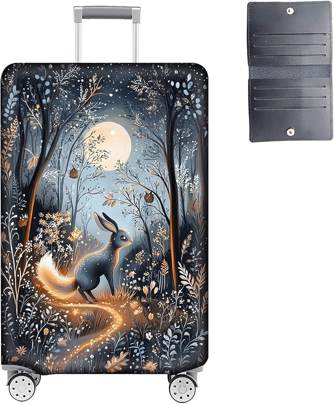 Luggage Cover Protector for 19-20 Inch Suitcases, TSA Approved Elastic Travel Suitcase Covers, Anti-Scratch Washable Luggage Sleeve for Carry On & Checked Bags, Hare