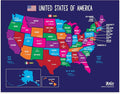 ZOCO – United States Map with Capitals Poster (5-Pack) – Laminated 17x22 – Educational USA Wall Chart for Kids – North America Geography, Social Studies Classroom Decor