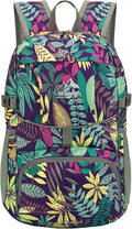 WATERFLY Hiking Packable Daypack Backpack: 25L Ultra Lightweight Day Pack for Woman Man - Small Compact Folding Back Pack for Outdoor Sport Cycling Camping Travel Trip - Print