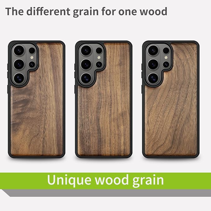 Carveit Magnetic Wooden Case for Samsung Galaxy S26 Ultra Case 2026, TPU Shockproof Cover & Wood Artisan Engraved, Compatible with MagSafe Wireless Chargers (Zen Doodle Treble Clef) Walnut