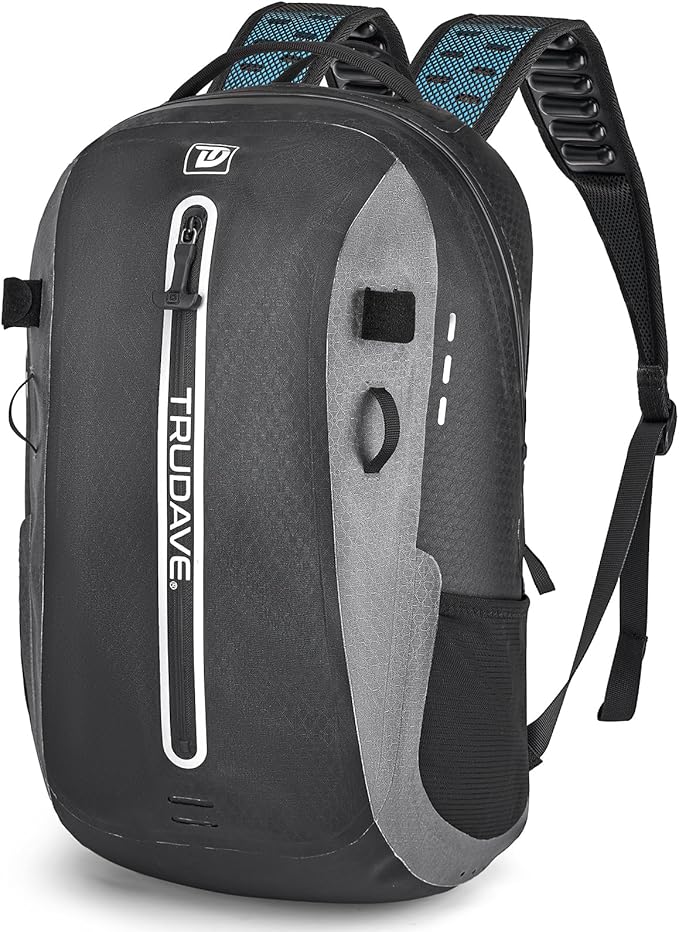 Trudave Waterproof Backpack, Waterproof Submersible Backpack, Floating TPU Coated Dry Bag with Airtight Zipper for Kayak, Fishing, Boating, Hiking (30L)