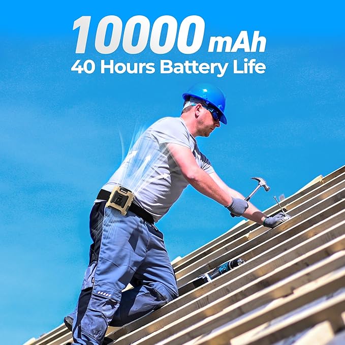 AMACOOL Portable Waist Fan Clip On, Father's Day Gifts for Dad Husband, 10000mAh Rechargeable Wearable Shirt Fan, Powerful Belt Fans, Birthday Gifts for Men Jobsite Travel Camping Essentials 2026