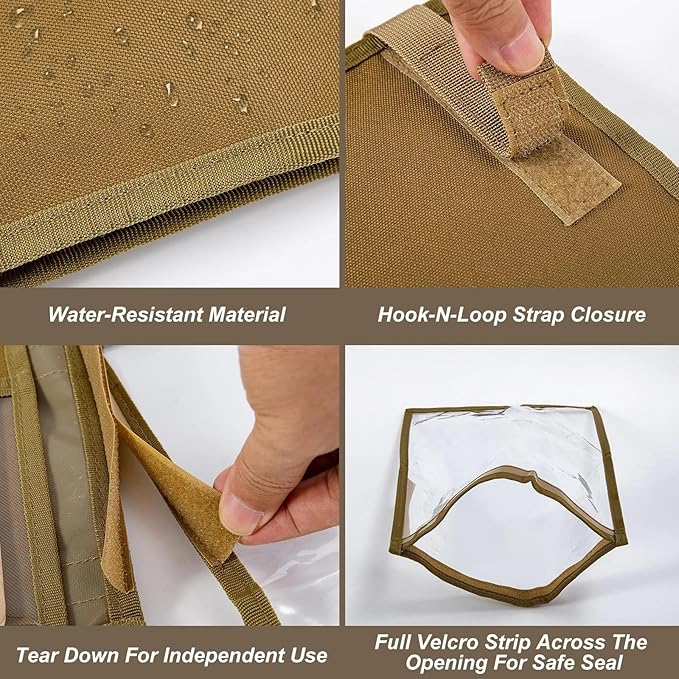 Tactical Map Case, Military-Grade Army Gear for Land Navigation Kit Outdoors or Hiking, Map Pouch Holder Army Protector Foldable Storage Bag, 13 x 10, Tan