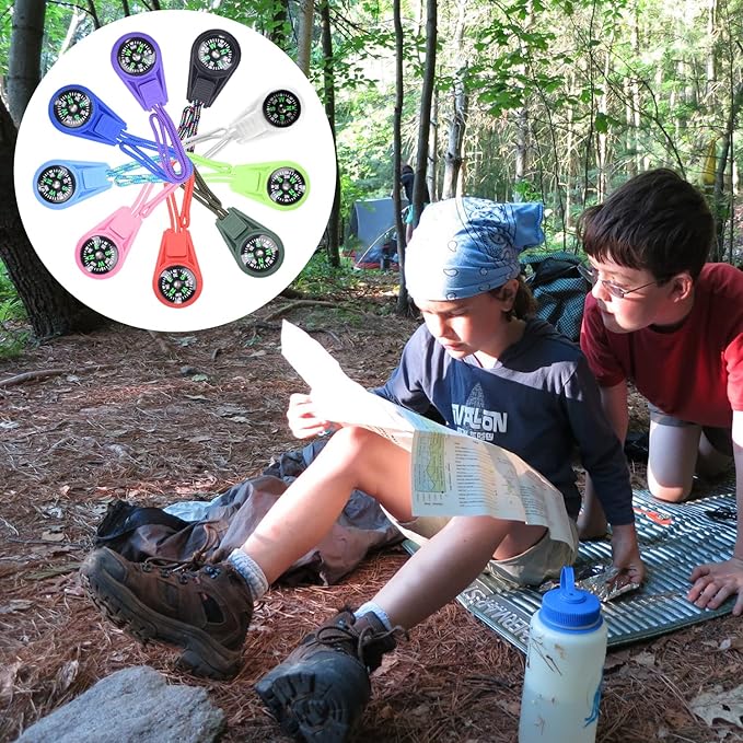 50 Pack Compass for Kids Mini Compasses Bulk Kids Toy Compass for Party Favor/Hiking/Scout Classroom Learning Directions