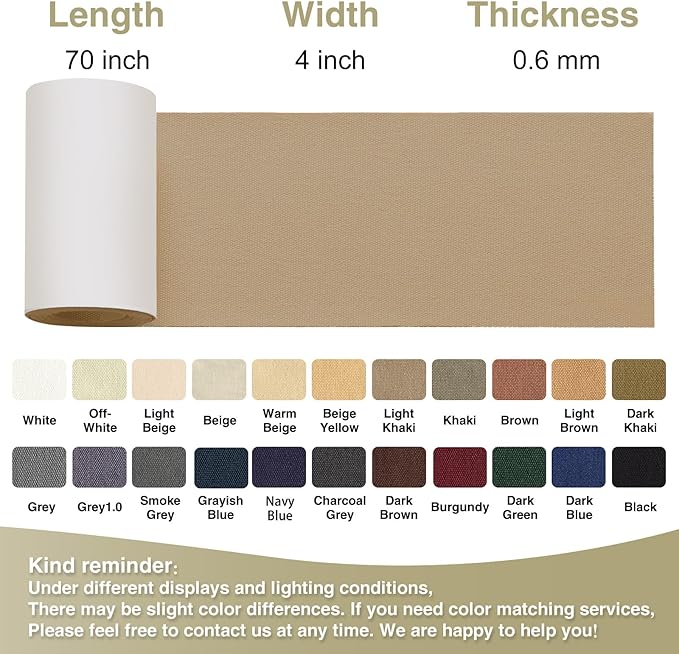 Gheeidau Canvas Repair Tape 4×70 Inch Waterproof Self-Adhesive Fabric Repair Patch for Repairing Boat Covers,Tents,Patio Umbrellas,Car Seats,Luggage,Sofas.(Light Khaki)