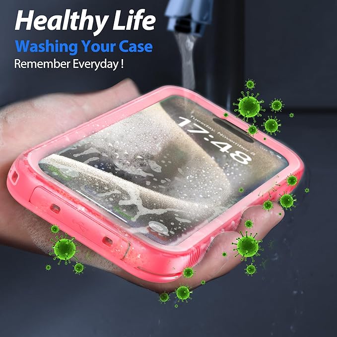 SPORTLINK for iPhone 15 Pro Max Case - IP68 Waterproof Military Protective Full Body Heavy Duty Shockproof 360 Sealed Dustproof with Camera Screen Protector Cover for i Phone 15 Pro Max 6.7" Pink
