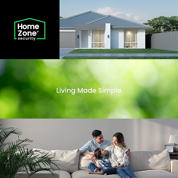 Home Zone Security 3500 Lumen LED Motion Sensor Light - Outdoor Weather Resistant Triple Head 5000K Security Light with Dusk to Dawn Mode and Easy Connect Back Panel, White