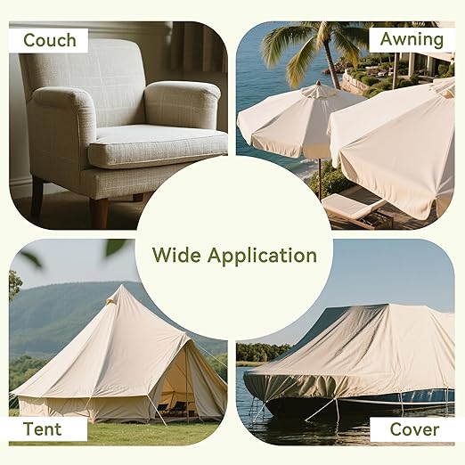 Besezx Canvas Repair Patch,Outdoor Gear Patch, 7.87x5.9 Inches 8PCS,Waterproof Self-Adhesive Fabric Repair Tape for Repairing Boat Covers,Sun Shades,Sofas,Tents,Lounge Chairs,Awnings (Rice Coffee)