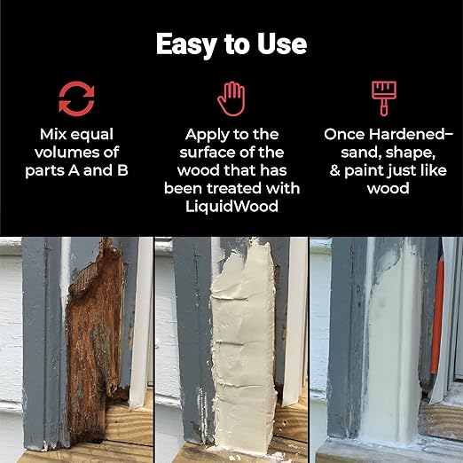 Abatron WoodEpox Kit - 2 Pint - 2-Part Structural Epoxy Adhesive Filler - Wood Filler Putty