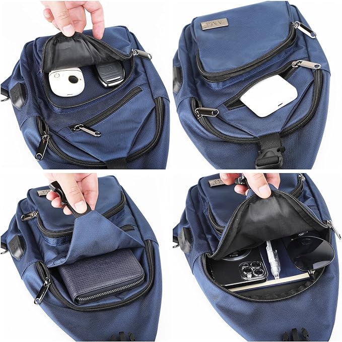 AMJ Crossbody Sling Bag Men Women, Casual Shoulder Backpack, Chest Daypack Satchel for Hiking Travel