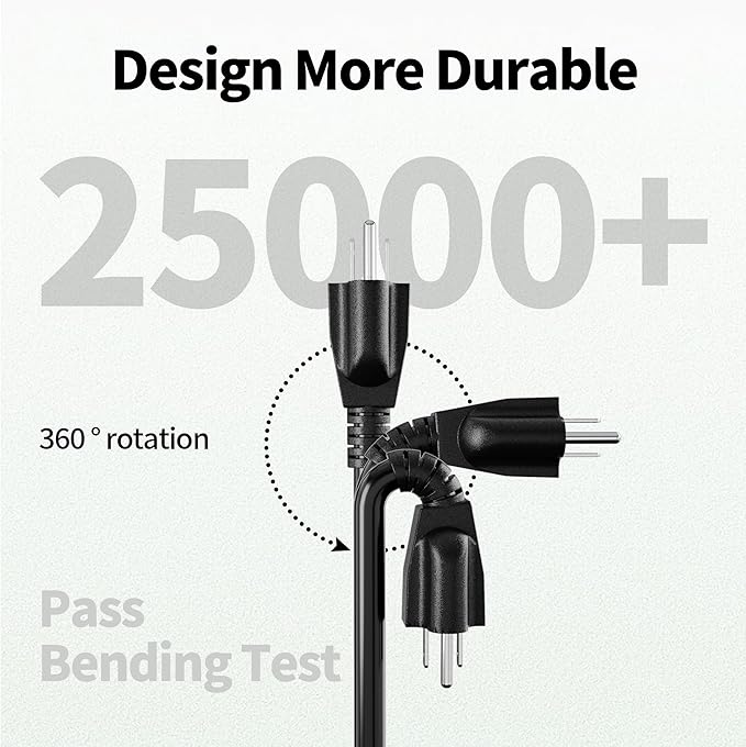 Short Extension Cord 1 Foot Black 5 Pack, 16/3 Gauge Indoor Power Extension Cable, 13A 125V 1625W 16AWG, 3 Prong Outlet Saver NEMA 5-15P to NEMA 5-15R, ETL Listed POWGRN
