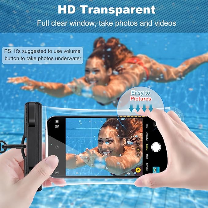 PEDVSTY Waterproof Phone Pouch 2 Pack, IPX8 Waterproof Phone Case for iPhone Galaxy Pixel Up to 7.2", Cell Phone Dry Bag Beach Vacation