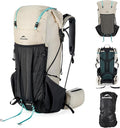 Naturehike 45L Rock 2.0 Upgraded Internal Frame Hiking Backpack for Outdoor Camping Travel Backpacking, Ultralight Backpack for Adults(White/M/45L)