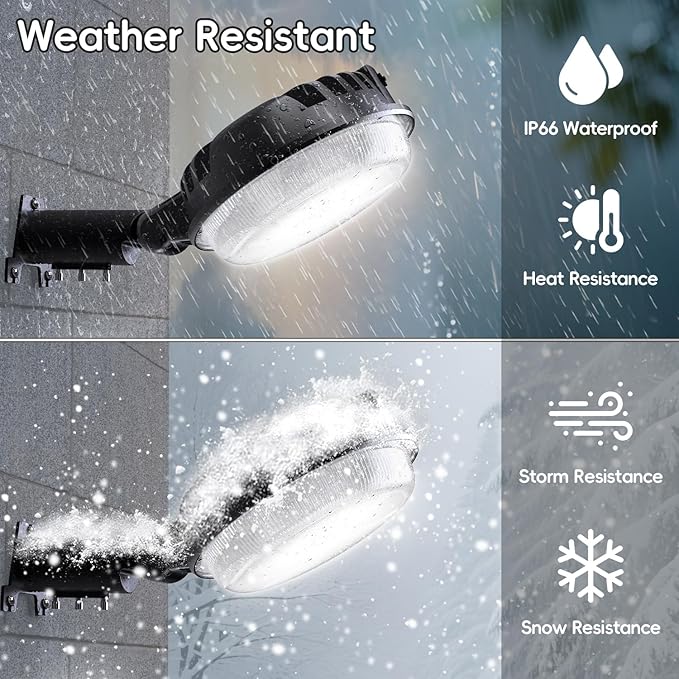 150W 2 Pack 20000LM Dusk to Dawn Outdoor Lighting, LED Barn Lights Outdoor with 150° Adjustable Photocell Pole Light 6500K Flood Light, IP66 Waterproof Area Street Light for Garage Yard