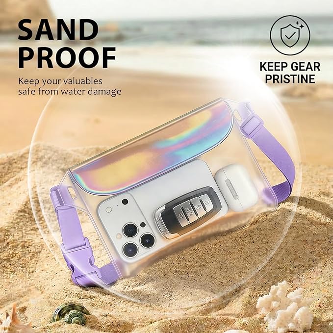 2-Pack IP68 Waterproof Phone Pouch & Fanny Pack:Waterproof Phone Case Fits Phones Up to 7" + Triple Seal Fanny Pack Holds All Phone Models（fits for iPhone)/passport/key, Vacation Essentials