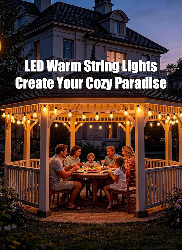 200FT Outdoor String Lights Waterproof with 80+2 Shatterproof S11 LED Bulbs, Extra Long Patio Lights Outdoor Waterproof for Backyard, Bistro Lights Outdoor, LED Lights for Outside, Cafe Lights