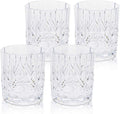BELLAFORTE Tritan Plastic Whiskey Glasses Set of 4, 13oz Unbreakable Wine Glasses, Shatterproof Crystal Cut Drinking Glasses for Old Fashioned, Cocktails - BPA Free - Dishwasher Safe - Clear