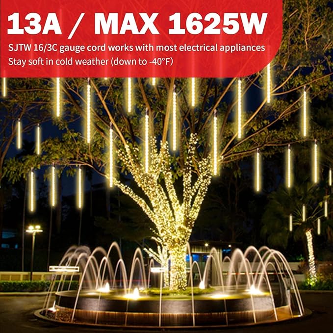 EP 6FT Black Outdoor Extension Cord, 16/3 SJTW Heavy Duty Waterproof, 3 Prong Grounded Plug, 13A 1625W 16AWG, Cold-Resistant Flexible Power Cable for Garden, Home, Christmas Lights