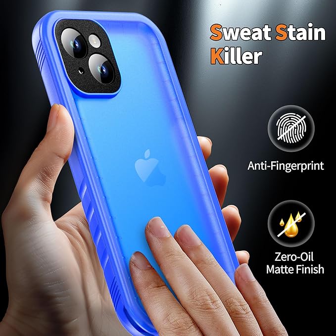 Cozycase for iPhone 15 Plus Waterproof Shockproof Dustproof Case - Heavy Duty/360 Full Body/Military Grade/Protective/Rugged 【8FT Drop Proof】 Built in Screen/Camera Protector with Lanyard Blue
