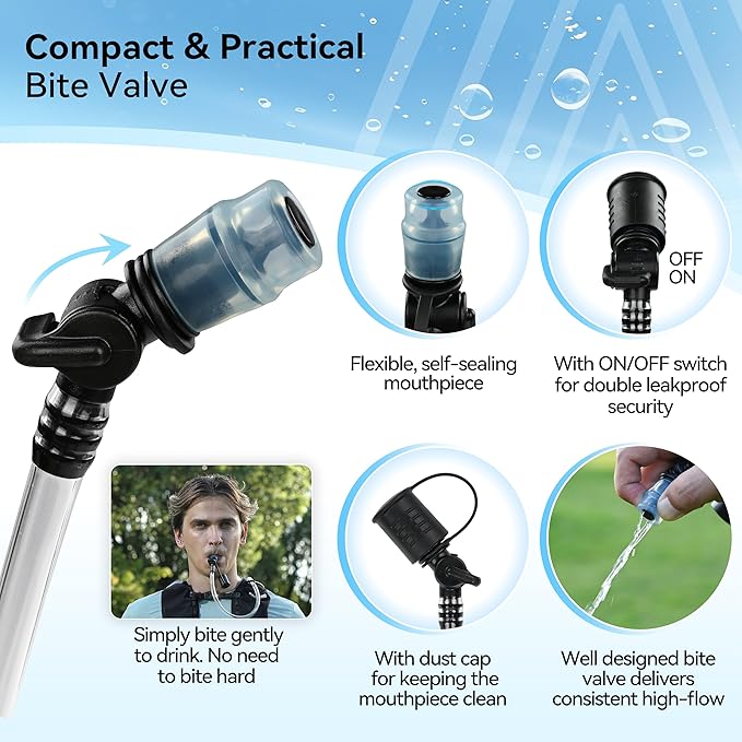 MARCHWAY Lightweight TPU Hydration Bladder 2L/3L for Hydration Packs, Slide-Seal Wide Mouth Water Reservoir Bag with Carry Handle for Hiking, Cycling, Running, Camping, Travel