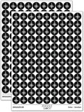 Compass Rose Nautical Star Navigation Map 200+ Round Stickers - Gloss Finish - 0.50" Size - Black